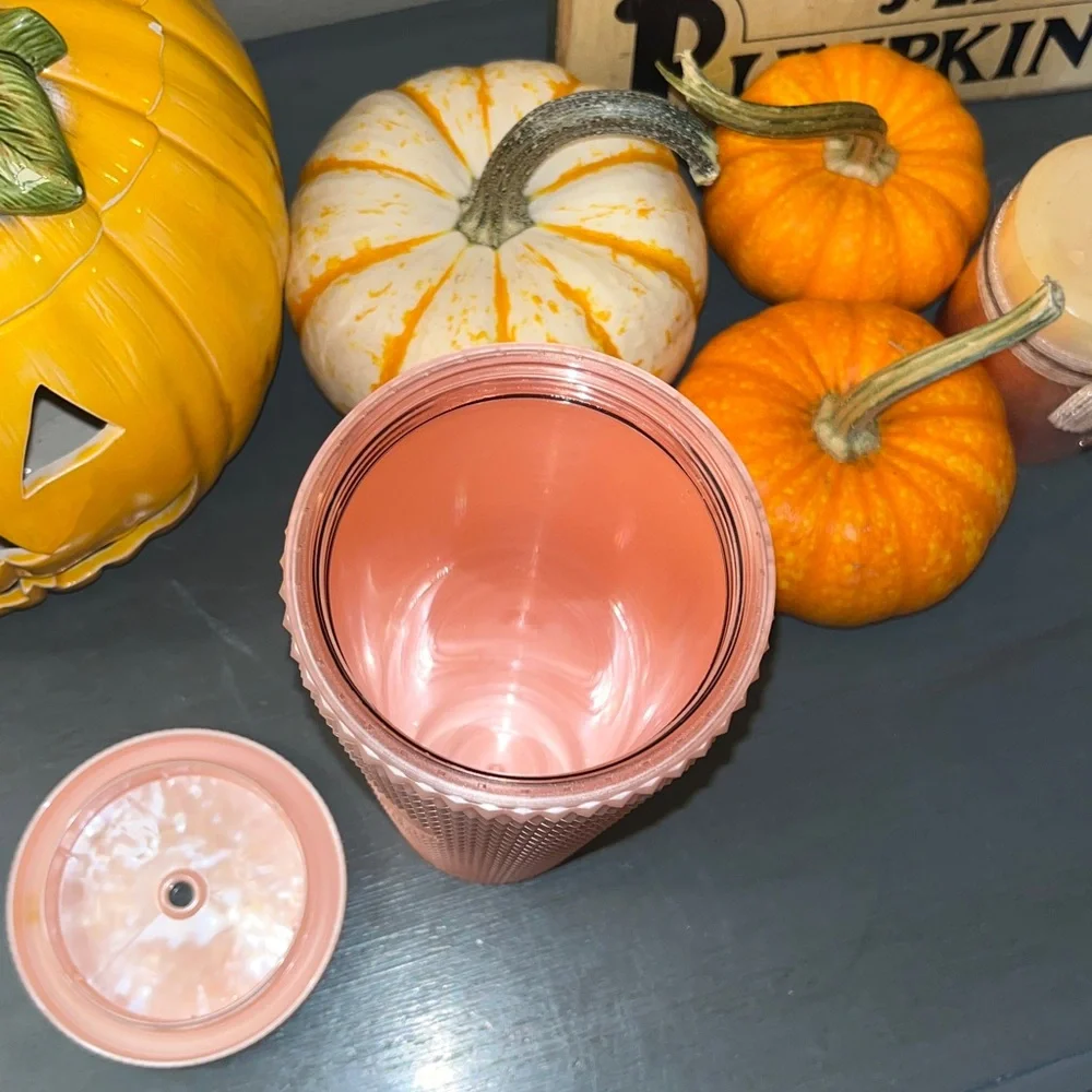 Starbucks 2024 24oz Summer Pink Pearl Bling Tumbler EUC